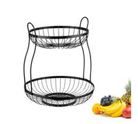 Westmark Présentoir Doppio à 2 niveaux - Panier décoratif en fil pour gâteaux et fruits. Idéal pour cuisine, buffet et table. Rangement pratique - Noir, 32,5 x 34,5 cm.