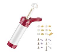 Westmark Presse à Biscuits/Seringue à Décorer, 6 Disques, 6 Douilles de Décoration, Quantité : 225 ml, Plastique, Luxus, Blanc/Rouge, 32302260