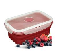Westmark Récipient alimentaire pliable pour micro-ondes et congélateur, capacité 750 ml, plastique/silicone, rouge/blanc/transparent, 21332270