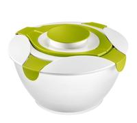 Westmark Saladier avec Poignées et Réservoir pour la Sauce, Capacité : 6,5 litres, Plastique, Praktika, Transparent/Blanc/Vert, 2422227A