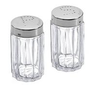 Westmark Salière et poivrière - Contenu : 1 salière et 1 poivrière - Capacité : 50 ml - Verre/acier inoxydable - Traditionnel - Transparent/argenté - 63112270