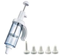 Westmark Seringue de décoration, pour garniture et beignet, Avec 5 douille, Capacité : 180 ml, Plastique / acier inoxydable, transparent / blanc, 31162260