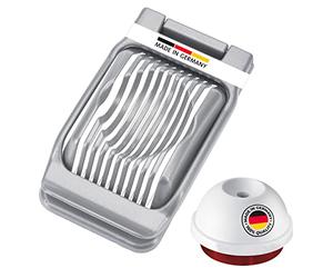 Westmark Set, 2pcs, 1 Coupe-œuf pour Tranches Rondes et Ovales + 1 Pique-oeuf, Aluminium/inox/plastique, Duplex, Argenté/rouge/blanc, 102022E6