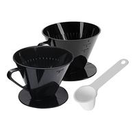 Westmark Set à Café de 3 pièces, 2 Portes-Filtres à Café de Taille 2 et Taille 4 + Cuillère doseuse à Café, Plastique, Noir/blanc, 244422E7