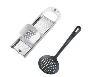 Westmark Set à Spätzle, 2 pièces, 1 Rabot/éminceur à Spätzle avec Chariot à Pâte, knöpfle + 1 Louche, Gentle, Acier inoxydable/ABS/PA, Blanc/argenté/noir, 611222E6, Non Renseigné