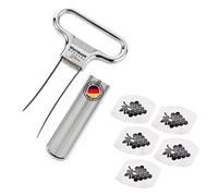 Westmark Set à Vin, 6 pièces, 1 Déboucheur/Emboucheur avec Décapsuleur Ah-So, Monopol Edition + 5 Becs Verseurs à Vin Safety, acier/zinc moulé sous pression/PET, chromé/argenté/noir, 628533E6