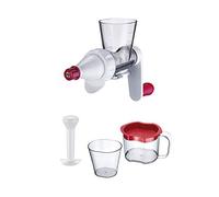 Westmark Set Accessoires pour Presse à Jus avec Récipient pour Jus et marc, Set de Rechange pour Hachoir à Viande 9704 et Pied de Râpe à Tambour 9702, Plastique, Vita Freund, Blanc/rouge, 97072260