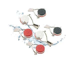 Westmark Set Bouchon de Bouteille à Levier, 6 pièces, avec Joint en Silicone, Acier, Rouge/Blanc/Noir, 444022E3