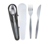 Westmark Set de couverts - Set pratique avec couteau, fourchette et cuillère à soupe dans une boîte de voyage, idéal pour camping, festival et pique-nique - Acier inoxydable