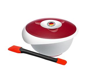 Westmark Set de cuisine et de Pâtisserie, 2 pièces, Bol mélangeur avec Couvercle 3,5 l et Spatule avec Têtes amovibles en Silicone, plastique/silicone, Duo, Blanc/Rouge/Noir, 315522E6