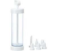 Westmark Seringue de mélange et de glaçage 32382260, 280 ml, 6 douilles, plastique transparent/blanc
