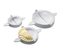 Westmark Set de Moules à Raviolis, Empanada-/Pierogi-Maker, 3 Pièces de Moules à biscuits, Ø 9,5/12/15,5 cm, avec Livret de Recettes, Plastique, Blanc, 61342260