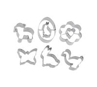 Westmark Set d'emporte-pièces Lapin de Pâques, Oie, Cœur, Mouton, Papillon, , 6 pièces, Acier inoxydable, Pâques, Argent, 31952260