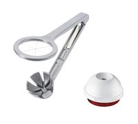 Westmark Set d'œufs, 2 pièces, 1 trancheur/séparateur d'œufs, Columbus + 1 Eidorn, aluminium/acier inoxydable/plastique, gris/blanc/noir/argent, 106022E6