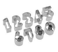 Westmark Set Of 9 Cookie Cutters, Numbers 0 To 9, Stainless Steel, Silver, 35382