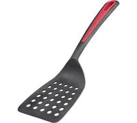 Westmark Spatule Gallant - large surface d'appui, bord aplati | Surface perforée pour égoutter, pour poêles antiadhésives, jusqu'à 210 °C, 310 mm, plastique, noir/rouge, 29372270