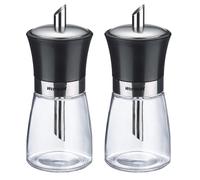 Westmark Sucrier Blacky, 2 pièces, idéal pour la Restauration ou la Maison, 190 ML, Verre/Acier Inoxydable/Plastique, Transparent/Noir/argenté, 635922E3