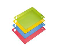 Westmark Lot de 4 tapis de découpe Practico - Lot de 4 planches à découper, tapis de découpe pour viande, poisson, légumes et volaille, tapis de coupe lavable au lave-vaisselle - Plastique