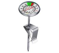 Westmark Thermomètre à lait - Thermomètre de cuisine pratique pour mousser le lait, délicieuse mousse de lait pour café, thermomètre barista avec clip - Acier inoxydable