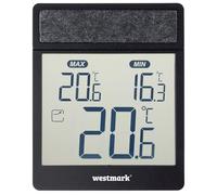 Westmark Thermomètre de fenêtre numérique - Thermomètre extérieur avec heure, alerte gel, tendance de température, min/max, étanche IP44, pour jardin, serre et extérieur - ABS