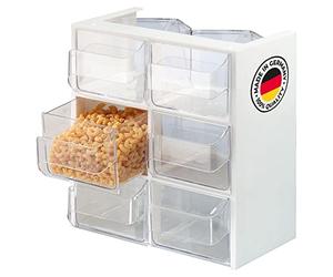 Westmark Unité de Distribution, 6 Distributeurs, Capacité : env. 1 L, Plastique, Venezia, Transparent/Blanc, 78052240
