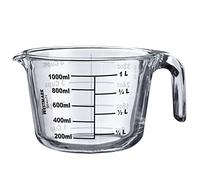 Westmark Verseuse graduée - Volume de remplissage : 1 l - Passe au four, au micro-ondes et au congélateur - Verre borosilicate - Transparent/noir - 30632260