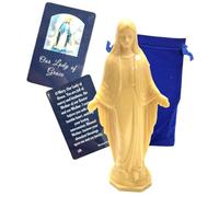 Westmon Works Figurine Notre Dame de Grâce de 10,2 cm avec carte sacrée laminée et sac de transport, fabriquée aux États-Unis