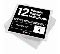 WestonBoxes Boite Rangement Scrapbooking 30x30cm Transparente Couvercle | Papier scrapbooking 30x30cm et carton | 310x335x25mm int. | Plateau plat | Sans acide archivage | Fab. en Grande-Bretagne