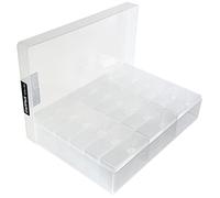 WestonBoxes Craft Pack, Multipack de Petites Boîtes de Rangement pour Perles, Bijoux, Couture, Loisirs Créatifs, Bricolage (Transparent, Lot de 18)