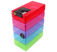 WestonBoxes Essentiels de Papeterie pour Stylos, Crayons et Outils - Boîtes de Rangement en Plastique avec Couvercles (Multicolore/Transparent, Lot de 5)