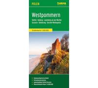 Westpommern, Straßenkarte 1:200.000, Höfer Verlag: Stettin - Kolberg - Landsberg an der Warthe, mit Innenstadtplan Stettin/Szczecin