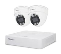 WESTSHINE Kit Caméra de Surveillance, Détection Personne/Véhicule, DVR 4CH 5M-N Hybride 5-en-1 avec 2 1080P Caméras de Sécurité Extérieure IP66,Vision Nocturne,Accès à Distance(Disque Dur Non Inclus)