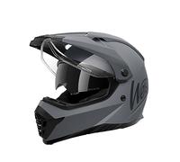 Westt Casque Moto Cross - Casque Integral VTT Casque De Moto avec Double Visière - Casque Moto Casque Quad Homme Femme Certifié ECE Dot Gris S (55-56cm)