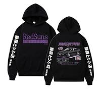 westtrend Japan Classic Anime Film Initial D Hoodie Red Sun AE86 Pattern Hoody Top Takumi Fujiwara Hoodie Winter Outerwear Fujiwara Top