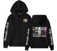 westtrend Japanese Anime Seraph of The End Zipper Hoodie Cartoon Hyakuya Yuichiro Cardigan Sweatshirt Pullover Mikaela Hyakuya Cosplay
