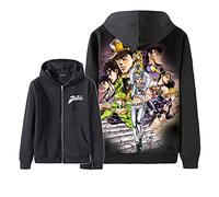 westtrend Japonais Anime JoJo's Bizarre Adventure Hoodie JoJo Cartoon Zipper Cool Sweat Pull Unisexe Cosplay Outwear S-XXL