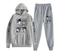 westtrend JoJo's Bizarre Adventure Sweat à Capuche et Pantalons 2 pièces Ensembles Unisexe Anime Personnage JoJo Imprimer décontracté Sweat Hauts Pantalons Costumes
