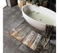 westtrend Tapis de Bain en Bois Super absorbants Tapis de Sol à séchage Rapide Douche en diatomite pour Salle de Bain Facile à Nettoyer (80 * 120 cm)