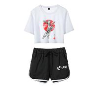 westtrend The Seven Deadly Sins Imprimé Haut Court et Short Ensemble Unisexe Mode Décontractée été Deux Pièces Anime King Cosplay Costume