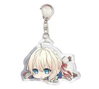 westtrend violet evergarden acrylique clair porte-clés violet charme cadeau d'école gilbert book bag charm benedict cadeau porte-clés