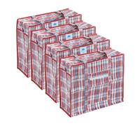 Westward Ho! Lot de 4 petits sacs de courses réutilisables robustes - 40,6 x 35,6 x 15,2 cm - Résistants à l'eau, poignées renforcées, durables et écologiques - Rouge