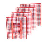 Westward Ho Lot de 4 sacs de courses réutilisables très résistants Rouge Jumbo (80 x 55 x 33 cm) avec poignées cousues et design résistant à l'eau