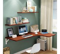 WESTWILD Bureau Flottant, Table Pliante Murale, Stable, Durable, Style Moderne, Convertible, Facile à Installer, Charge maximale 50 kg/110 LB, Marron, 100 x 60 x 40 cm, 5 Couleurs Disponibles