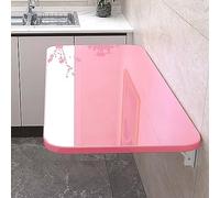 WESTWILD Bureau Mural à Domicile, Poste de Travail, Bureau d'ordinateur, Table à Manger Pliante à abattant, établi Mural Pliable et Suspendu, 50 x 30 cm, Rose