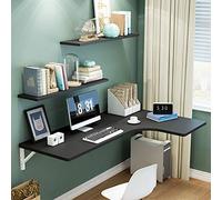WESTWILD Bureau Mural Flottant, Pliable, Stable et Durable, Convertible, Installation Facile, capacité de Charge de 50 kg, 5 Options de Couleur (Noir 100 x 70 x 50 cm)