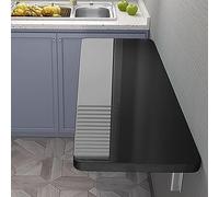 WESTWILD Bureau Mural Pliable Noir Moderne à abattant pour Bureau à Domicile et Ordinateur, Table à Manger compacte et Pliable ou établi Suspendu 50 x 30 cm