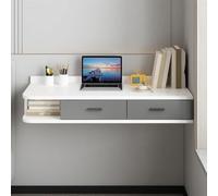 WESTWILD Bureau Suspendu Blanc, 120 cm/42, avec tiroirs, Coiffeuse Flottante, Gain de Place, Fixation Murale, Bureau d'ordinateur Portable en Bois