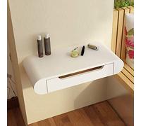 WESTWILD Coiffeuse de Chevet Flottante avec tiroir pour Le Rangement du Maquillage et des cosmétiques, Commode de Maquillage Murale pour Chambre ou Fournitures de Bureau, Blanche 60 cm