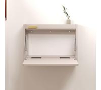 WESTWILD Coiffeuse Flottante Pliable, Bureau Mural Flottant, Meuble de Rangement Peu encombrant, Table de Chevet Murale pour Chambre à Coucher et Salon (Gris, 60 cm)