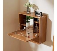 WESTWILD Coiffeuse Murale, Coiffeuse en Bois, Coiffeuse avec Miroir Coulissant, Coiffeuse Suspendue, Coiffeuse avec tiroir, Coiffeuse de Chambre (Naturel)